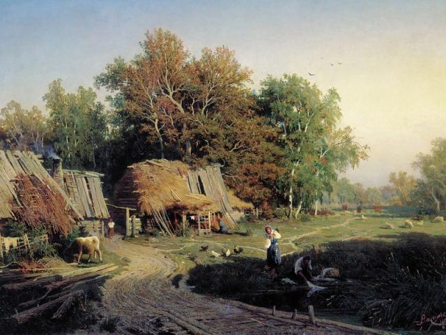Федор Васильев.  «Деревня», 1869 г. Государственный Русский музей, Санкт-Петербург